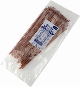 Opaski zaciskowe do mat osłonowych 200x3,6mm 100szt BRĄZOWE